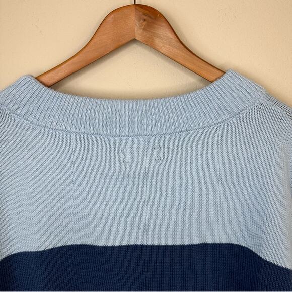 NWT Lucky Brand Ladies' Colorblock Cotton Sweater Blue Multi Size L - Picture 6 of 14